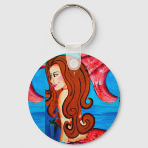 redheaded mermaid keychain