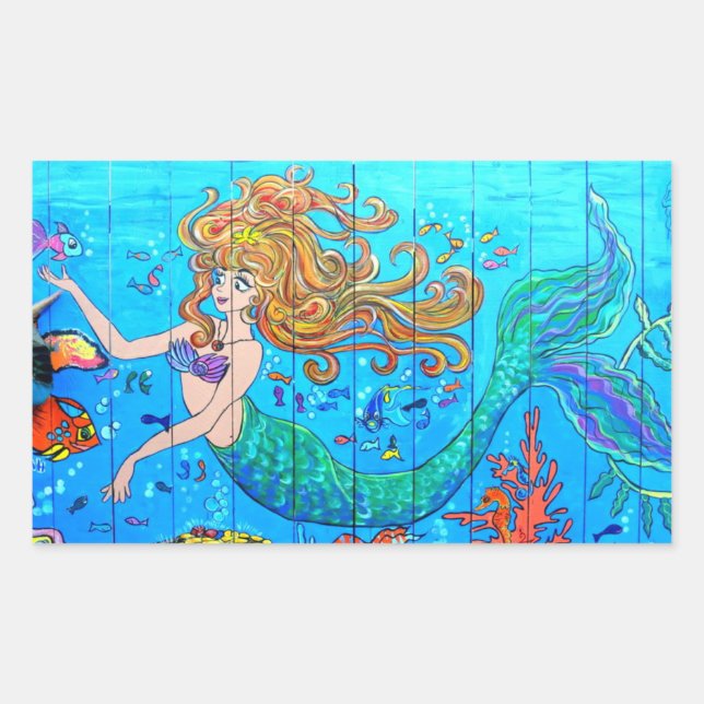 redheaded mermaid sticker (Front)