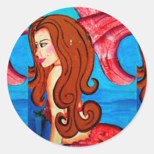 redheaded mermaid sticker