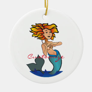 Redheaded Mermaid Thunder_Cove Ceramic Tree Decoration