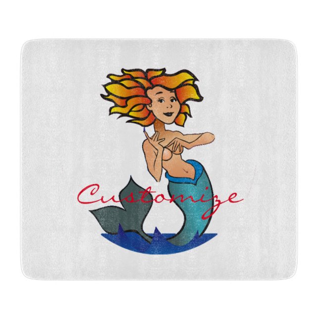 Redheaded Mermaid Thunder_Cove Cutting Board (Front)