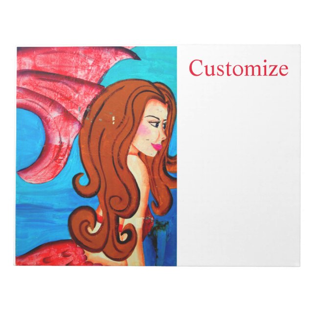 Redheaded mermaid Thunder_Cove Notepad (Front)