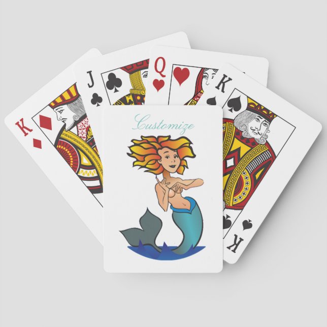 Redheaded Mermaid Thunder_Cove Playing Cards (Back)