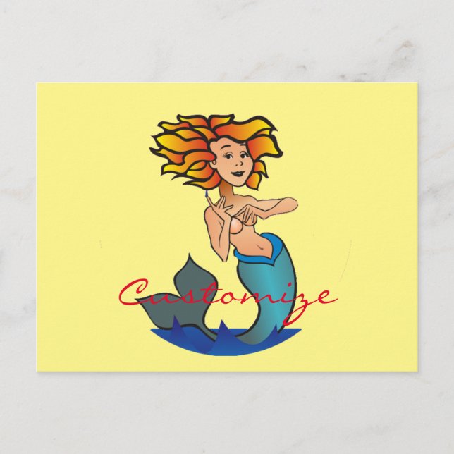 Redheaded Mermaid Thunder_Cove Postcard (Front)