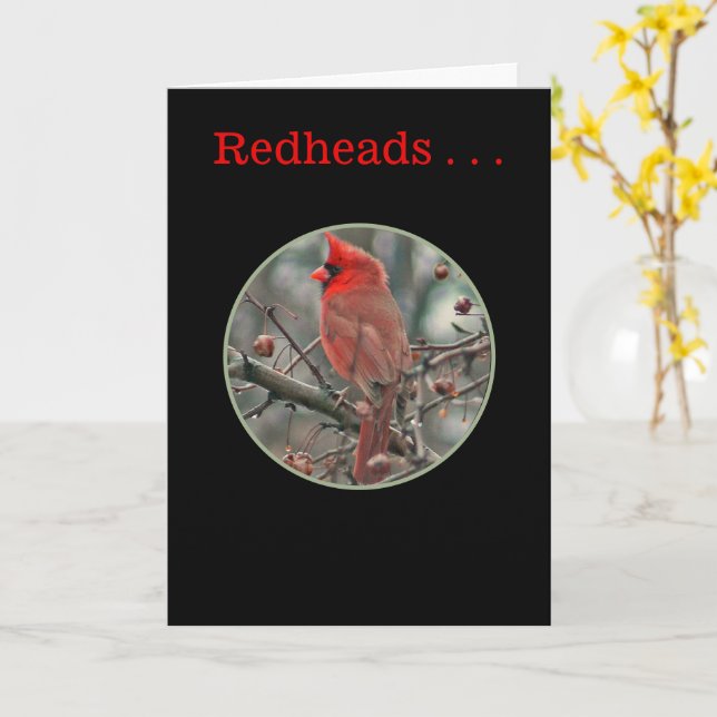  "REDHEADS ARE UNIQUE AND SPECIAL" BIRTHDAY Card (Yellow Flower)