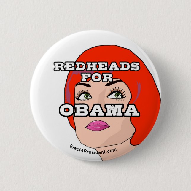 Redheads for Obama Button (Front)