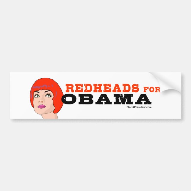 Redheads for Obama Sticker (Front)