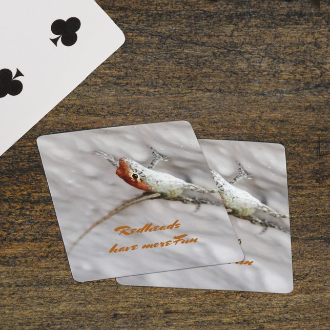 Redheads have more Fun Cute Photographic Lizard Playing Cards (Creator Uploaded)