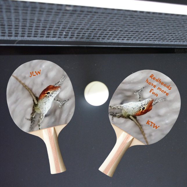 Redheads Have More Fun Redheaded Anole Lizard Fun Ping Pong Paddle (Creator Uploaded)