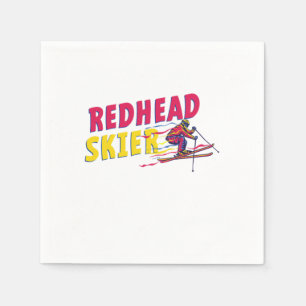 Redheads Skier Ski Red Hair Ginger Redhead Gift Napkin