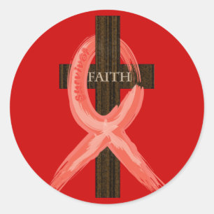 RedHeart Disease / AIDS / HIV Ribbon Classic Round Sticker