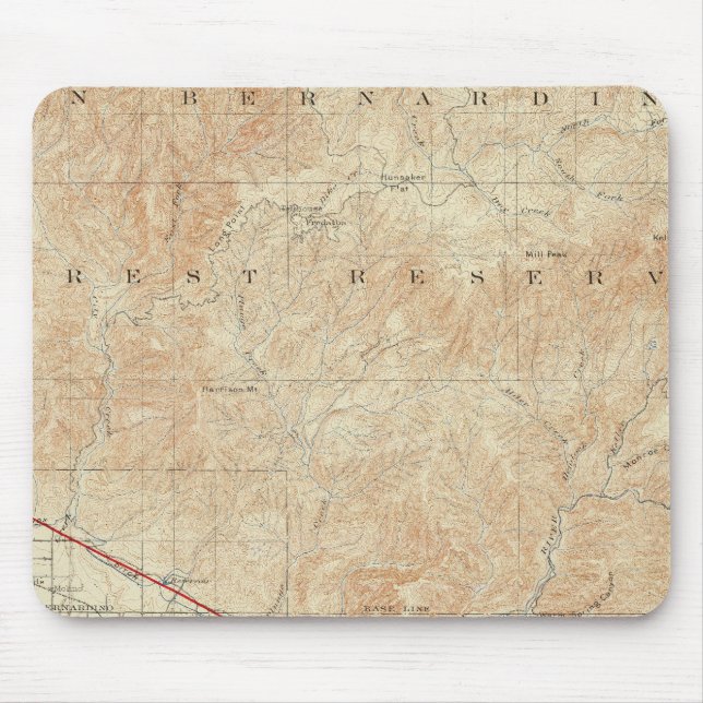 Redlands quadrangle showing San Andreas Rift Mouse Mat (Front)