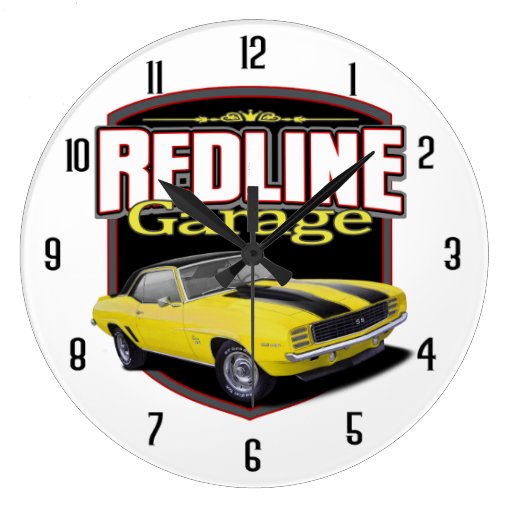Image of Redline Yellow Garage Large Clock