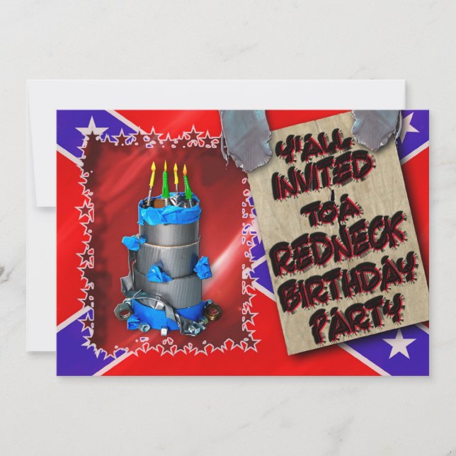 REDNECK BIRTHDAY PARTY INVITATION - DUCT TAPE (Front)