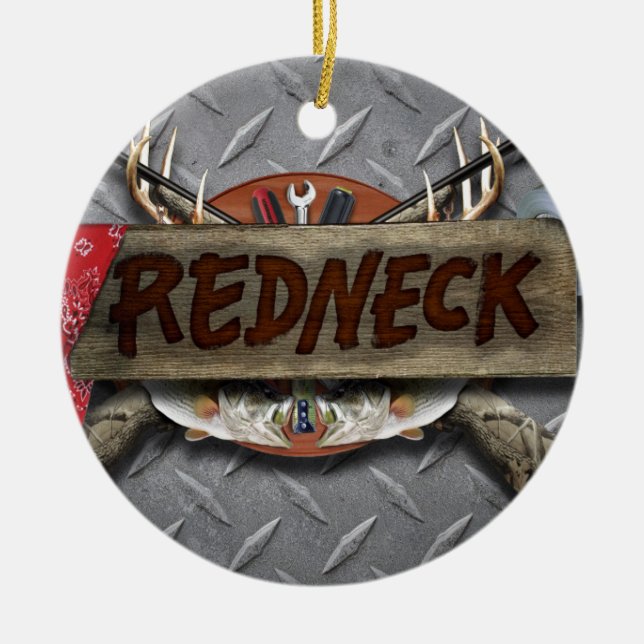Redneck Ceramic Tree Decoration (Front)