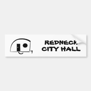 REDNECK CITY HALL bumper sticker