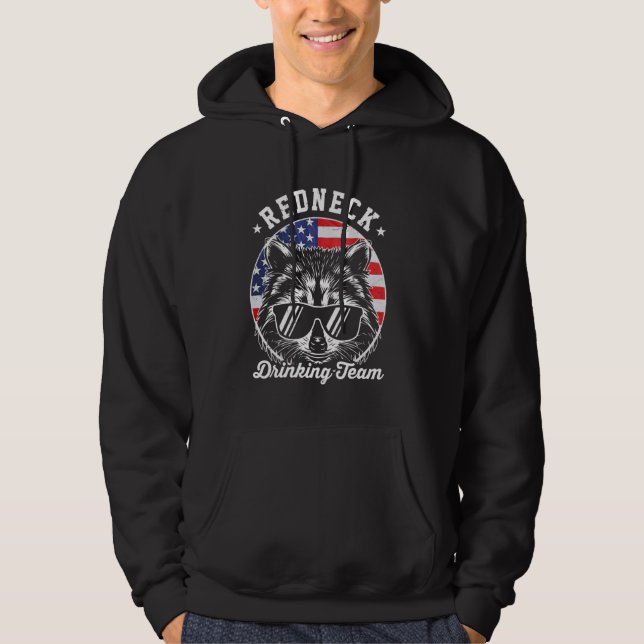 Redneck Drinking Team Moonshine Bourbon Whiskey Hoodie (Front)