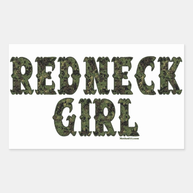 Redneck Girl Green Camo Stickers (Front)