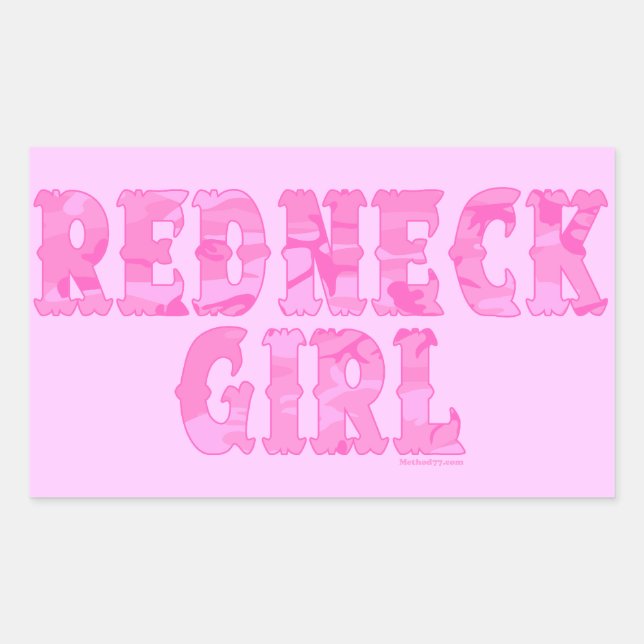 Redneck Girl Pink Camo Stickers (Front)
