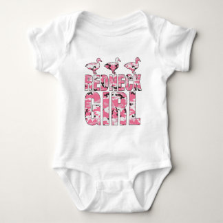 Redneck Girl Pink Camouflage 3 Ducks Baby Bodysuit