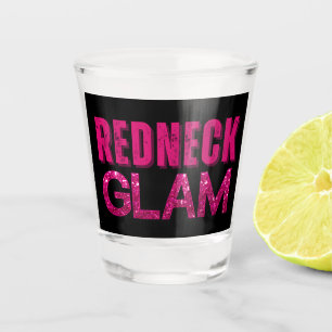 Redneck Glam Pink Glitter Shot Glass