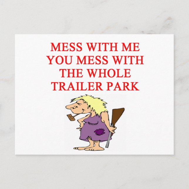 redneck hillbilly joke postcard (Front)