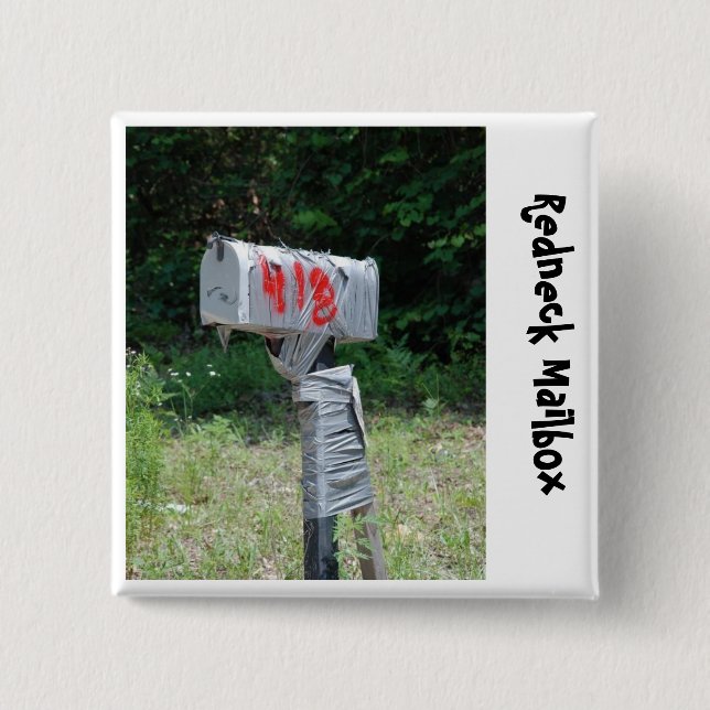Redneck Mailbox 15 Cm Square Badge (Front)