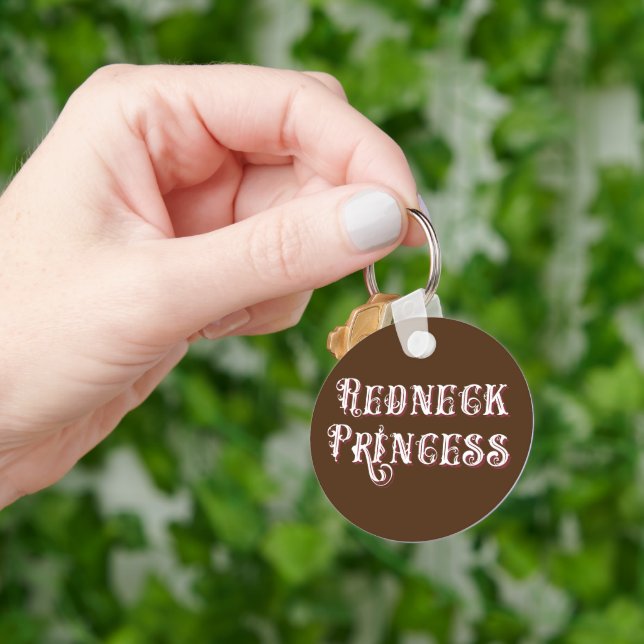 Redneck Princess Fancy Text Key Ring (Hand)