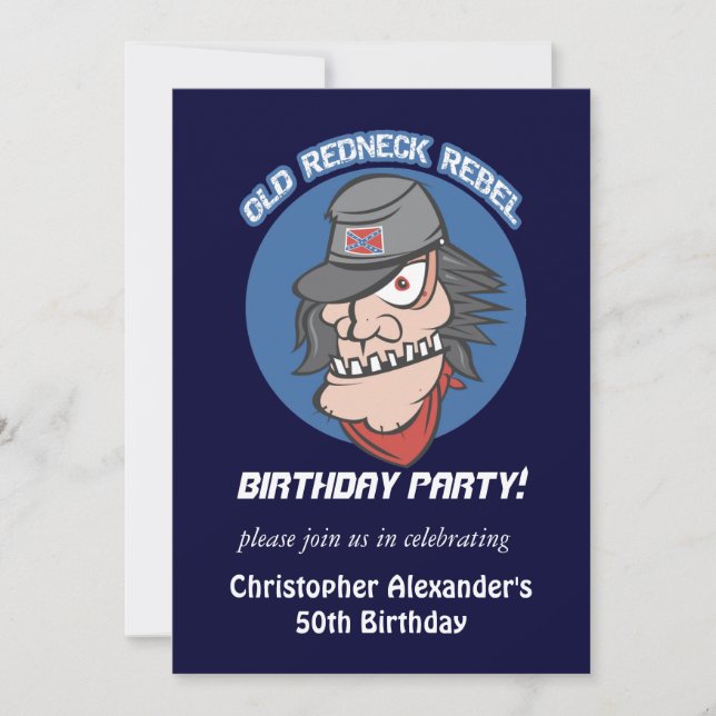 Redneck Rebel Birthday Party Invitations (Front)