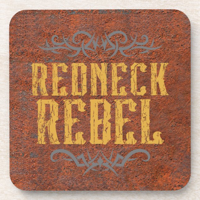 Redneck Rebel Grunge Rust Coaster (Front)