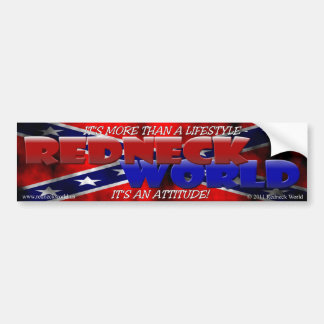 REDNECK WORLD BUMPER STICKER