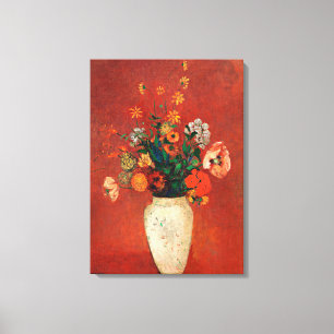 Redon - Bouquet in a Chinese Vase Canvas Print