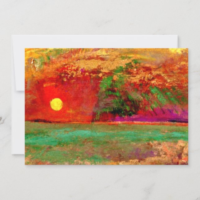 Redon - Sunset, colourful artwork Card (Front)