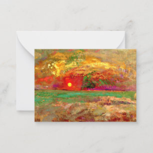 Redon - Sunset, colourful artwork Card
