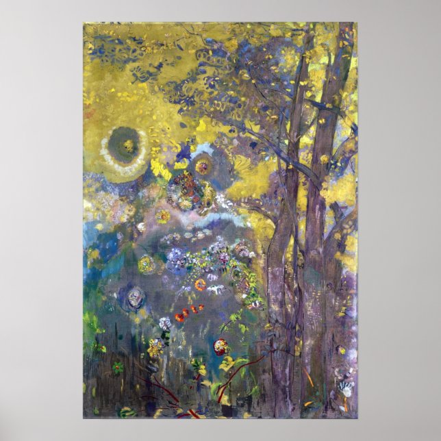 Redon - Trees On A Yellow Background Poster (Front)