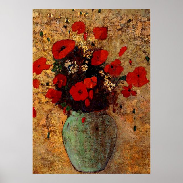 Redon - Vase of Poppies Poster (Front)