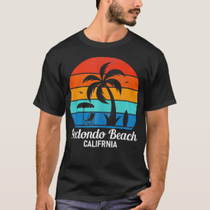 Redondo Beach California Palm Tree Vintage Sunset  T-Shirt