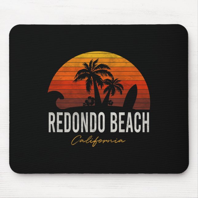 Redondo Beach California Palms Vacation Surf Sundo Mouse Mat (Front)