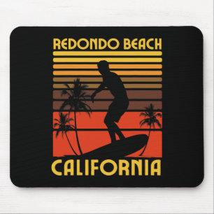 Redondo Beach California Surf Summer Vacation Vint Mouse Mat