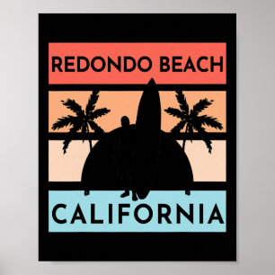 Redondo Beach California Surf Summer Vacation Vint Poster