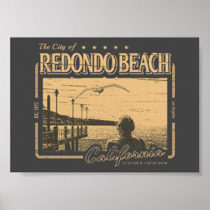 REDONDO BEACH CALIFORNIA VINTAGE - KING HARBOR POSTER