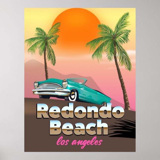 Redondo Beach LA travel poster (Front)