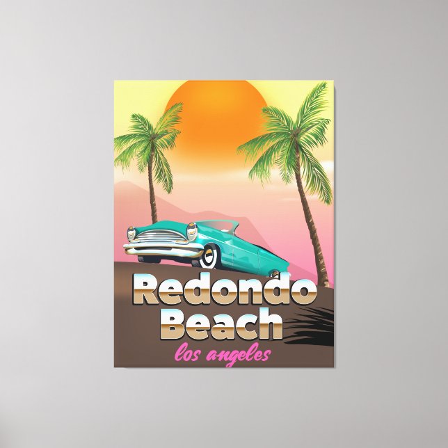 Redondo Beach LA travel poster Canvas Print (Front)