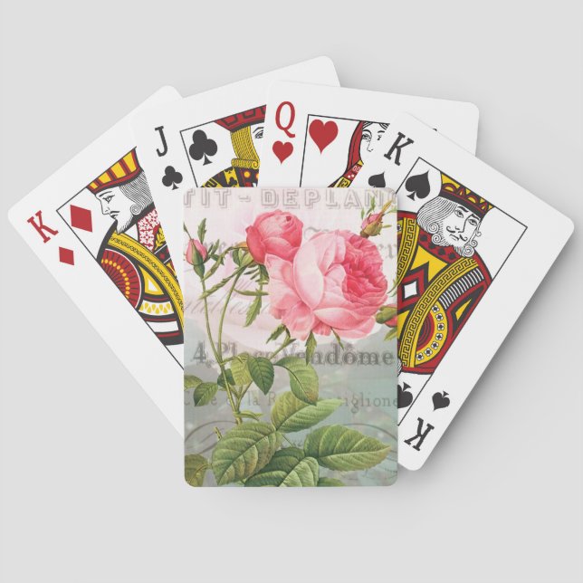 Redoute Antique French Accent Rose Playing Cards (Back)