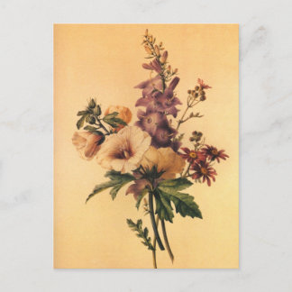 Redoute Flower Bouquet Postcard