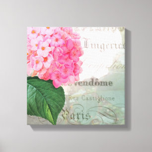 Redoute Hydrangea Shabby Premium Wrapped Canvas