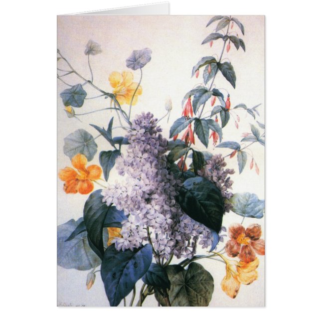 Redoute Lilac Bouquet Card (Front)