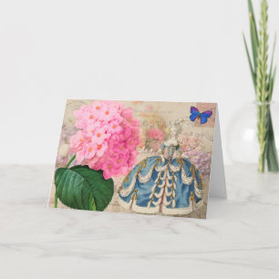 Redoute Pink Hydrangea Greeting Card