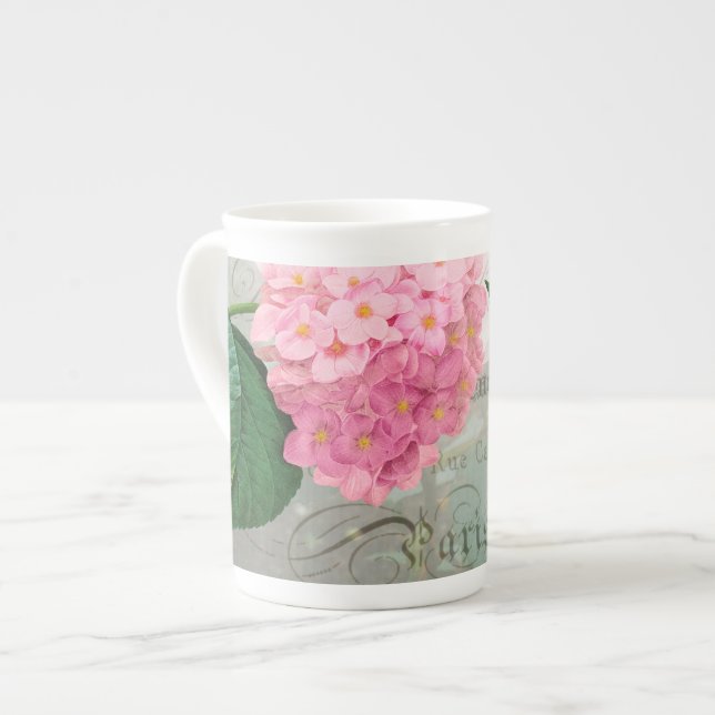 Redoute Pink Hydrangea Mug Cup (Front Left)