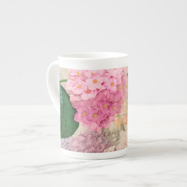 Redoute Pink Hydrangea Mug Cup (Front Left)